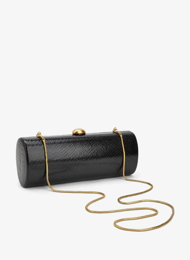 Celeste Textured Clutch Bag With Detachable Chain - Image 5