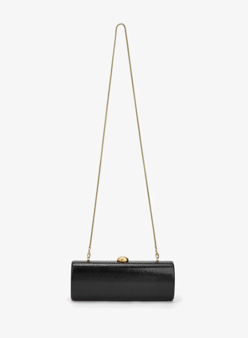 Celeste BLACK Textured Clutch Bag With Detachable Chain for Women | Best Price UAE