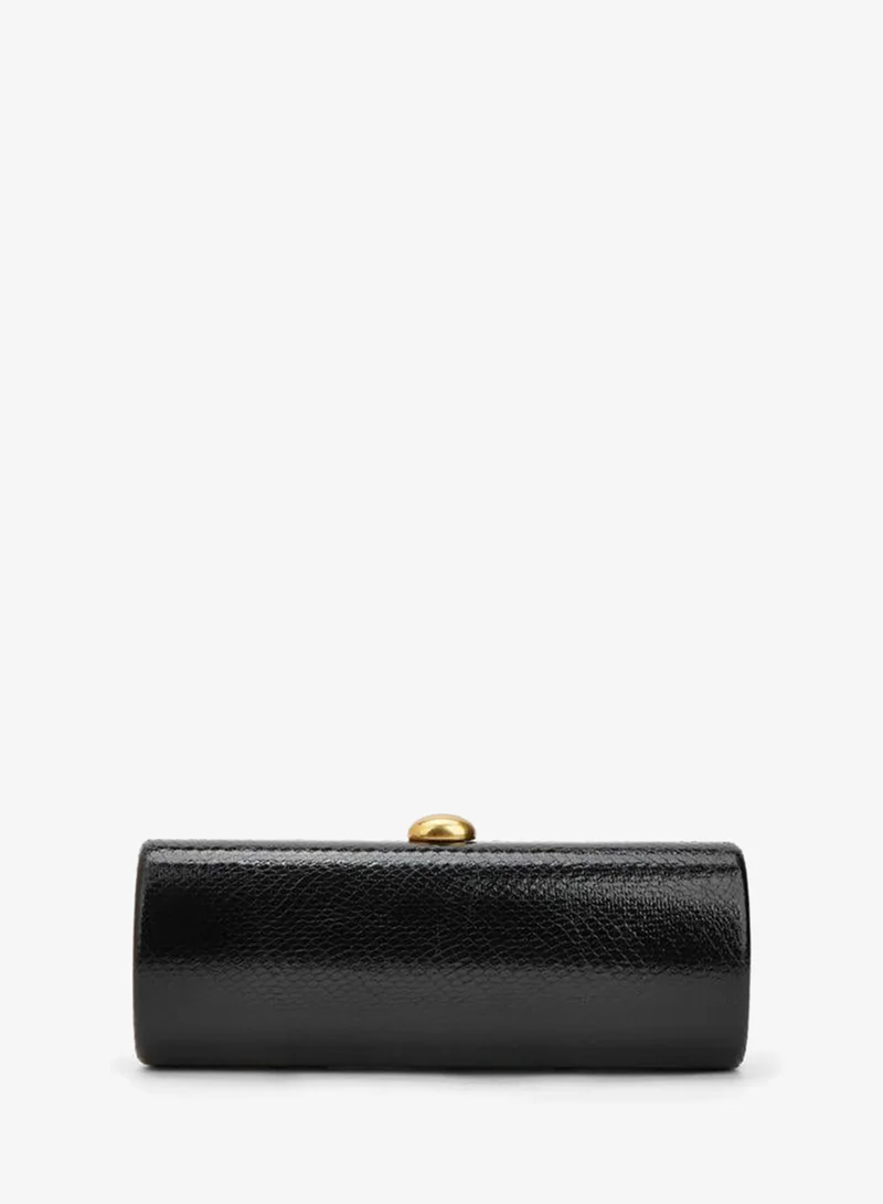 Textured Clutch Bag With Detachable Chain