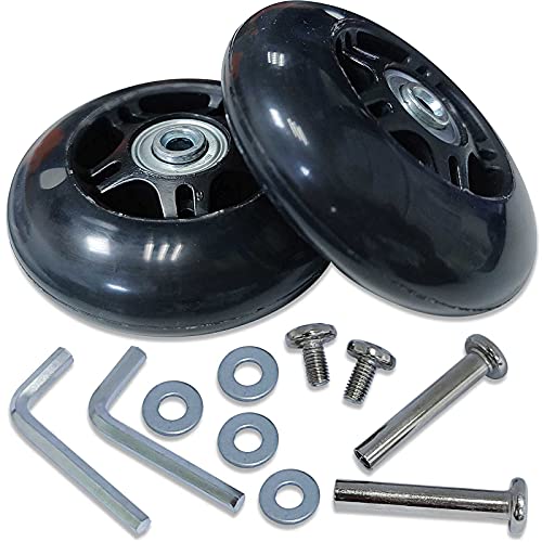 Miayaya Luggage Suitcase Wheels Replacement Kits 80mm x 24mm Universal Rubber Swivel Two Conner Angle Wheel Trolley Casters Bearings Tools Carry-On Garment Bag Hard Case Repair Set Quietness Durable - Image 4