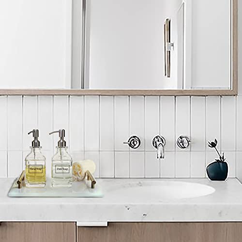 JASAI Antique Design Soap Dispenser with Rust Proof 304 Stainless Steel Pump, Refillable Clear Glass soap Dispenser with 10Pcs Clear Stickers, Premium Kitchen & Bathroom Soap Dispenser - Image 4