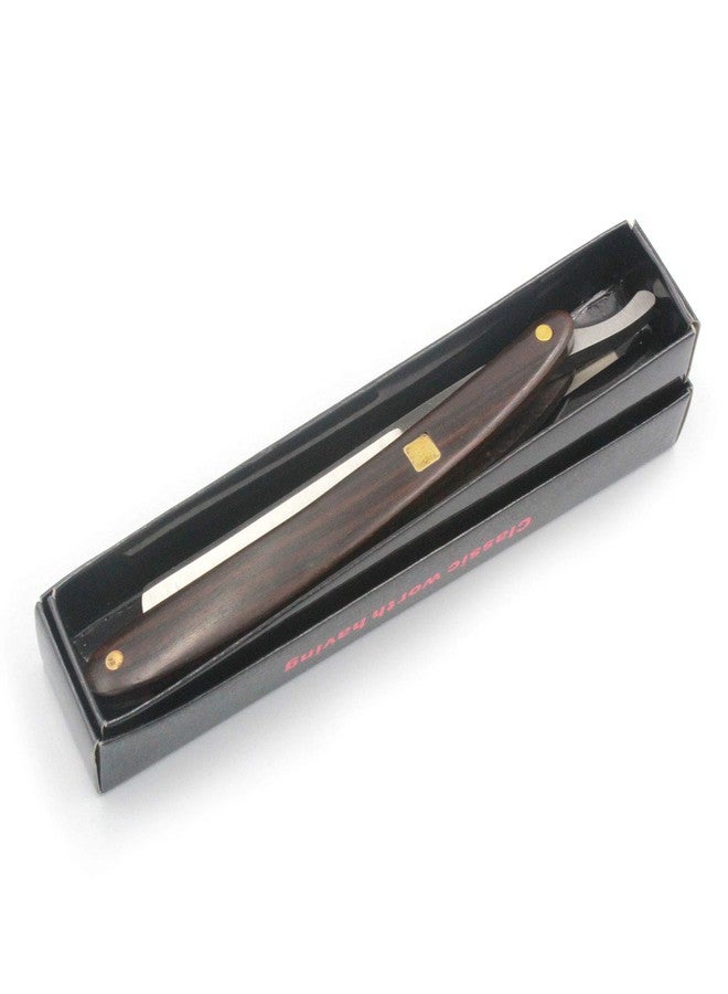 Gihunk Straight Razor, Wooden Straight Edge Razor for Man Stainless Steel Manual Straight Razor, Cutthroat Rosewood Razor, Natural Wood Scale Vintage Razor Barber Razor - Image 5