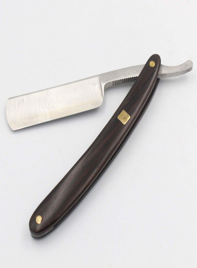 Gihunk Straight Razor, Wooden Straight Edge Razor for Man Stainless Steel Manual Straight Razor, Cutthroat Rosewood Razor, Natural Wood Scale Vintage Razor Barber Razor - Image 2