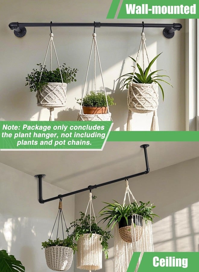 Bigmeta Plant Hanger Indoor, Strong Load-Bearing Hanging Plant Holder, Window Plant Shelves Black Metal Rod for Wall Ceiling Decor, 1 Pcs (Pot Chain & Plant Not Included) - Image 3