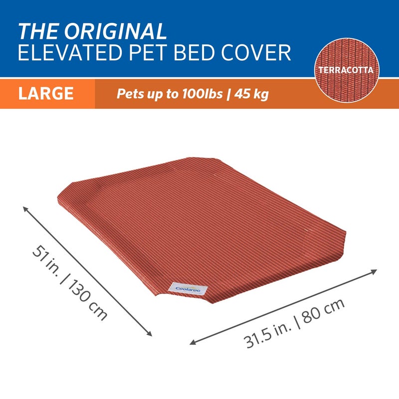 Coolaroo Original Pet Bed Replacement Cover - Terracotta - Large (43.5" x 31.5") - Image 3