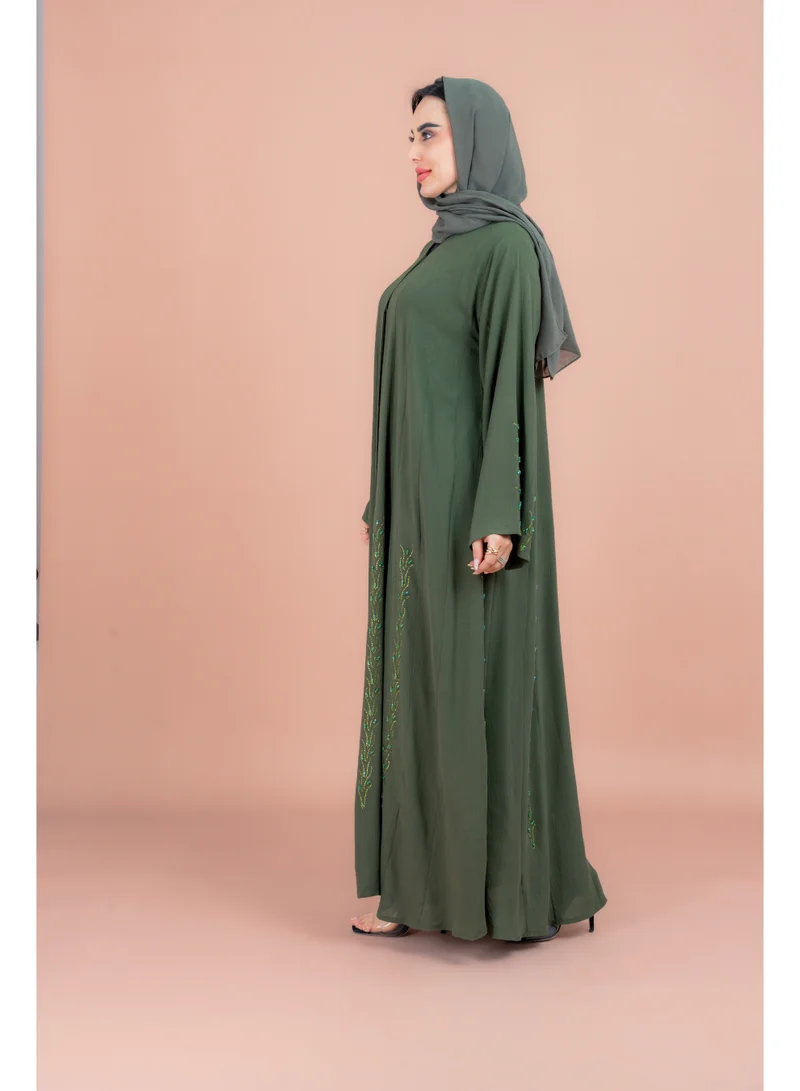 IKKXA Modern Crystal Abaya AIK157 Green