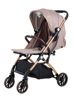BABY PLUS Ultimate Comfort Baby Stroller - Lightweight, Foldable, Adjustable Seat, Canopy & Safety Belt, For Infants & Toddlers, 0-3 Years (BROWN)  - Image 1