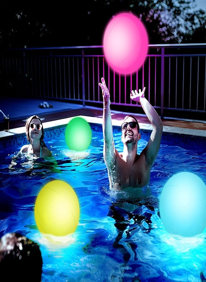 3 otters 3PCS Light Up Beach Balls, 16Inche Glow Pool Balls with Control, Inflatable Pool Supplies for Outdoor Summer Party Favors - Image 5