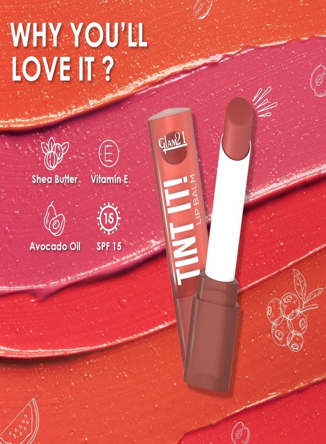 جلام 21 مرطب شفاه Glam21 Tint it! | ترطيب يومي للشفاه مع فيتامين E وزبدة الشيا وزيت الأفوكادو وعامل حماية من الشمس SPF15 | عناية بالشفاه الجافة والمتشققة | 3.5 غرام لكل عبوة | عبوة ثنائية (حبوب البن والمشمش) - Image 2