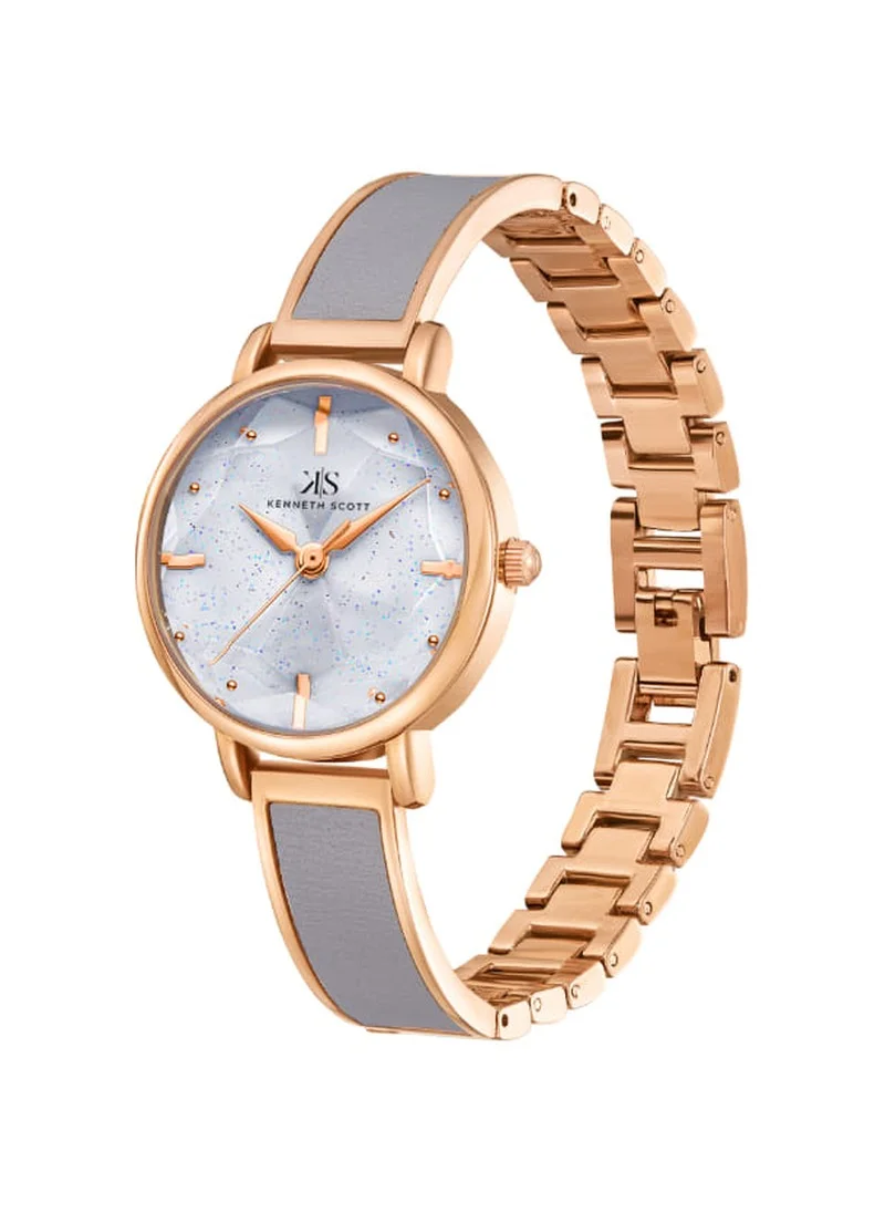 KENNETH SCOTT Kenneth Scott K23503-RBXX Women's Analog Display Watch & Alloy Strap Grey