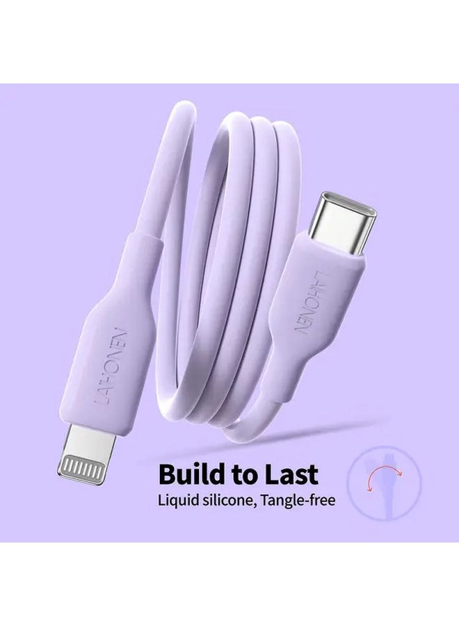Black 2m Macaron Silicone PD Fast Charging Lightning Cable Supports 27W Data Transfer for iPhone - Image 4