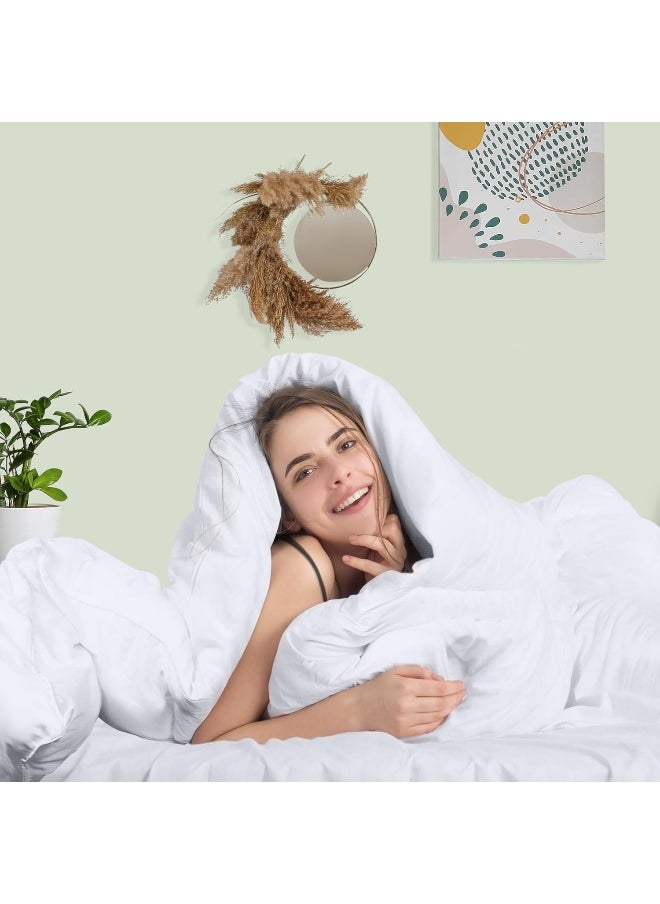 Utopia Bedding - Utopia Bedding Comforter Duvet Insert - Quilted Comforter with Corner Tabs - Box Stitched Down Alternative Comforter (King, White) - Image 1
