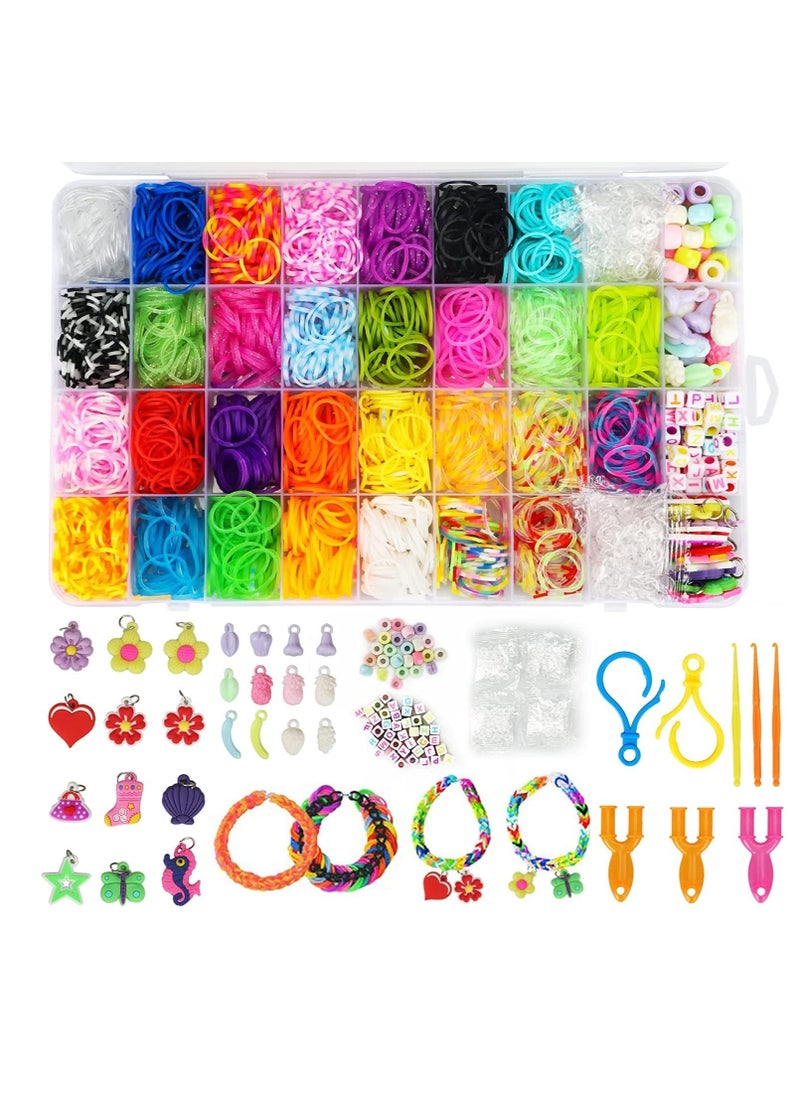 Capstro 2500+ Loom Bands Kit – 30 Colors Rubber Bands Refill Set with Beads, Charms & Tools, Bracelet Making Craft Kit in Storage Case – Gift for Kids DIY, Party, X-mas & Birthday  - Image 1