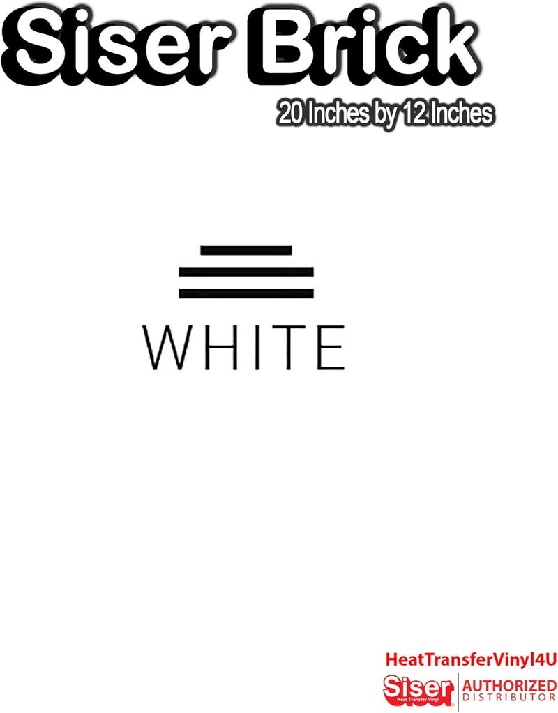 Siser Brick 600 Heat Transfer Vinyl 196 x 1FT Sheet White  HEX EFF0F1  Compatible with Siser RomeoJuliet  Other Professional or Craft Cutters  3D HTV  CPSIA Certified - Image 1