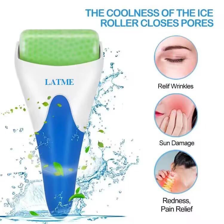 LATME Ice Roller for Face Eyes,Womens Gifts,Face Massager Roller Puffiness Migraine Pain Relief and Minor Injury (Green) - Image 2
