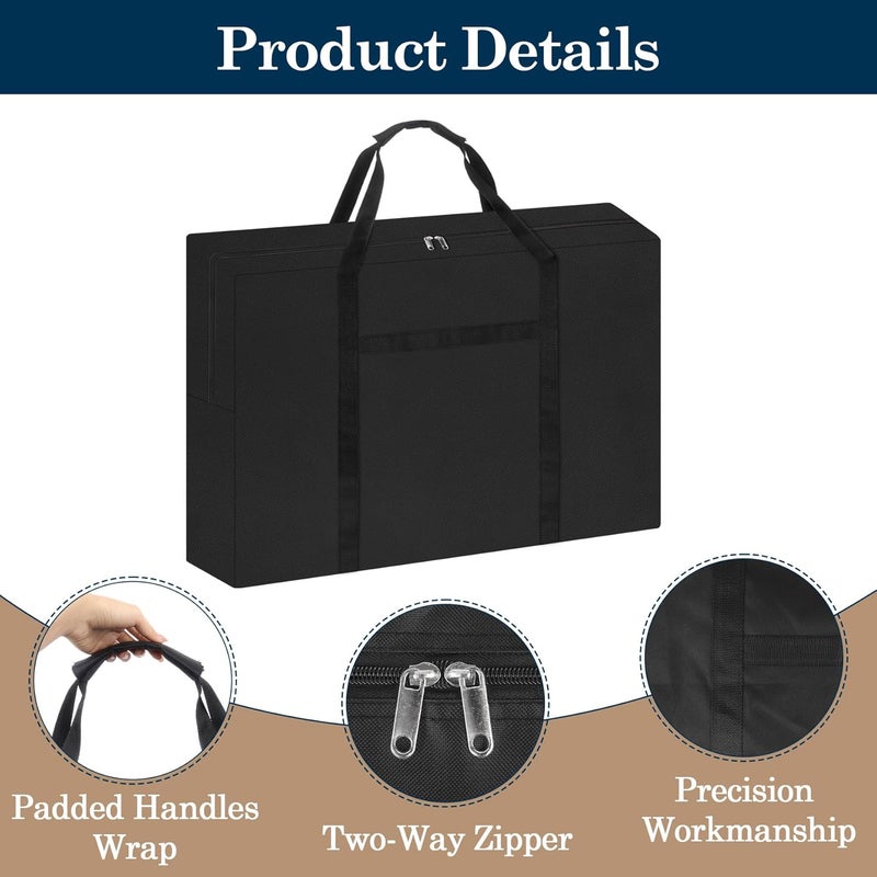 Klmnop Folding Wagon Cart Storage Bag, Water Resistant 32 Inch Cover for Outdoor Camping Garden Cart, 600D Heavy Duty Dustproof Protective Zipper Bag for Garden Carts and Strollers(Black) - Image 3