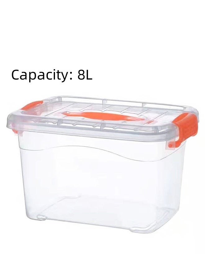 Transparent Storage Box, Storage Bin, 8L Capacity Storage Bin, Multi-Functional Containing Box, Stackable Sealed Transparent Visual Design, 1 Piece. - Image 1