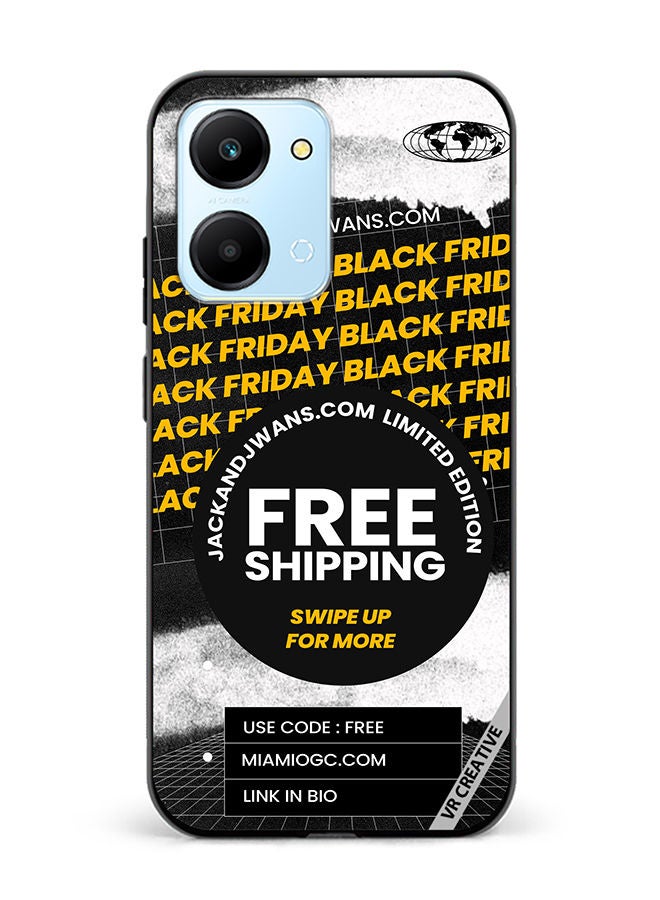 VR CREATIVE Protective Case Cover For Honor Play7T Black Friday Design Multicolour - Image 1