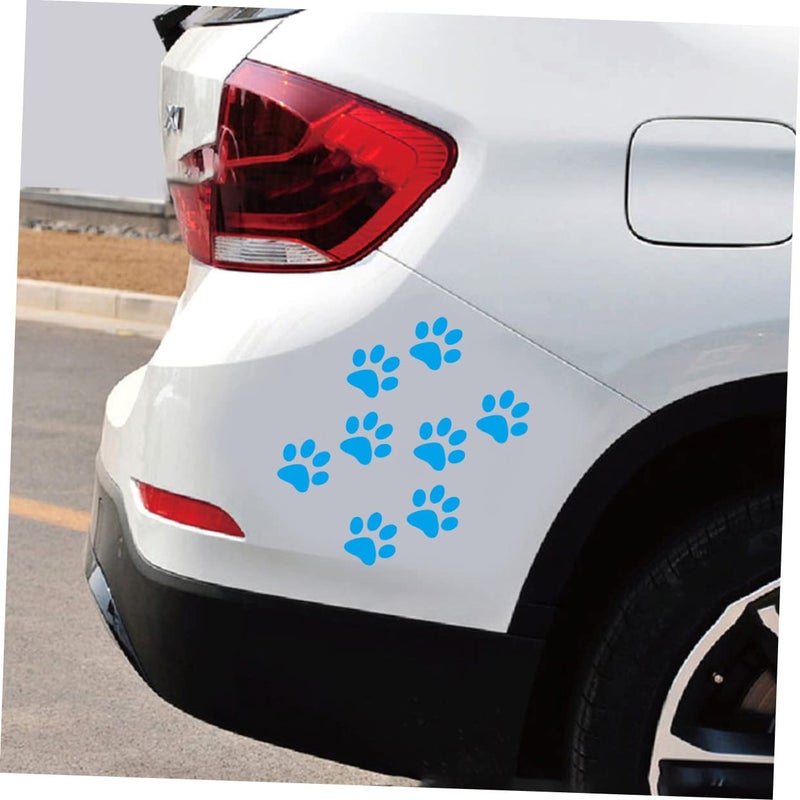24Pcs Carbon Fiber Car Decal Stickers Easy Apply Remove Paw Print Window Decoration - Image 5