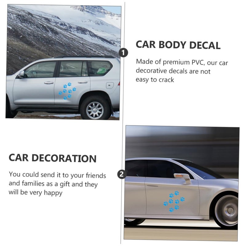 24Pcs Carbon Fiber Car Decal Stickers Easy Apply Remove Paw Print Window Decoration - Image 3