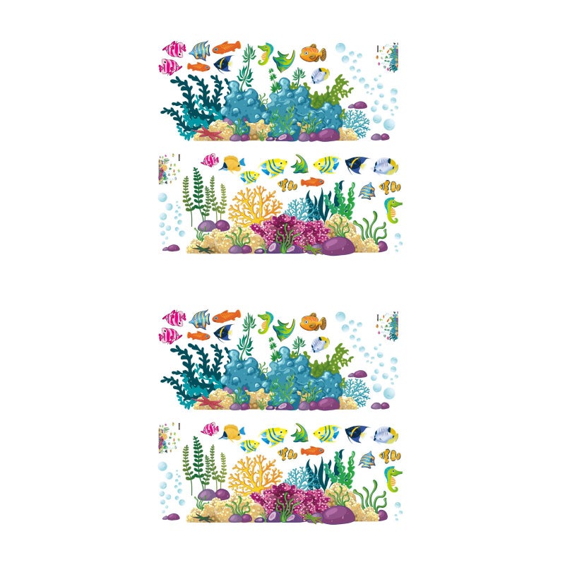 4 Pcs Underwater World Stickers Decorative Decals Wallpaper Wall Stickers for Children Room - Image 1