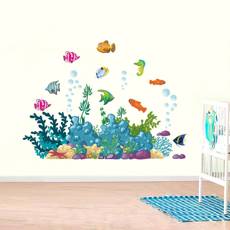 4 Pcs Underwater World Stickers Decorative Decals Wallpaper Wall Stickers for Children Room - Image 3