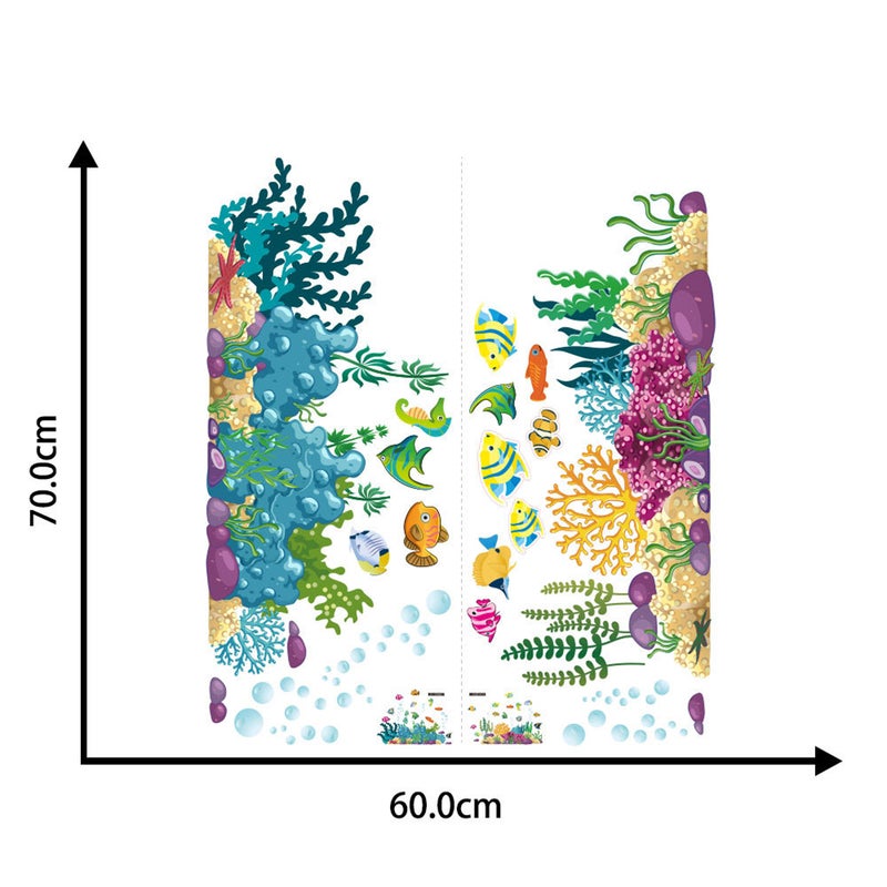 4 Pcs Underwater World Stickers Decorative Decals Wallpaper Wall Stickers for Children Room - Image 5