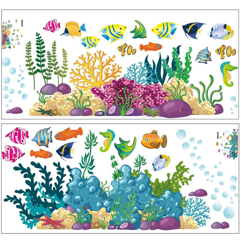 4 Pcs Underwater World Stickers Decorative Decals Wallpaper Wall Stickers for Children Room - Image 4