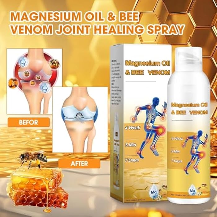 ploreatu Magnesium Joint Spray, Professional Magnesium Joint Oil,Magnesium Oil & Bee Venom Joint Spray for Back, Knee, Hands, Neck （1 PCS,100ml） - Image 4