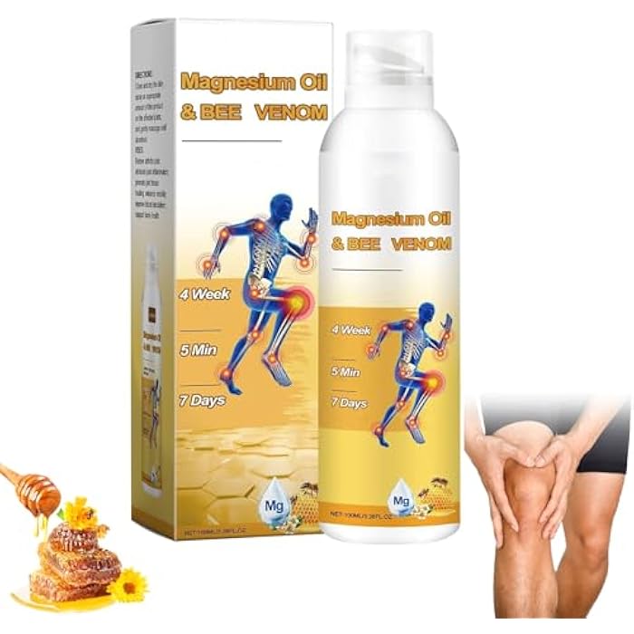 ploreatu Magnesium Joint Spray, Professional Magnesium Joint Oil,Magnesium Oil & Bee Venom Joint Spray for Back, Knee, Hands, Neck （1 PCS,100ml） - Image 1