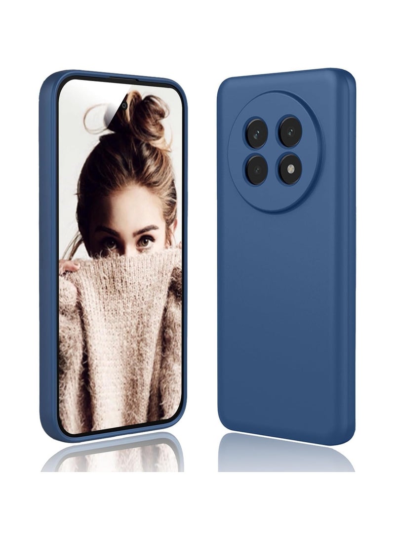 Case for Realme 13 Liquid Gel Rubber Bumper Case with Soft Microfiber Lining Cushion Slim Hard Shell Shockproof Protective Cover for Realme 13 5G 2024 (Blue)