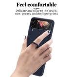 Valente Premium Silicone Case Cover with Ring for Galaxy Z Flip 4 (Black) - Image 5