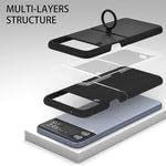 Valente Premium Silicone Case Cover with Ring for Galaxy Z Flip 4 (Black) - Image 2