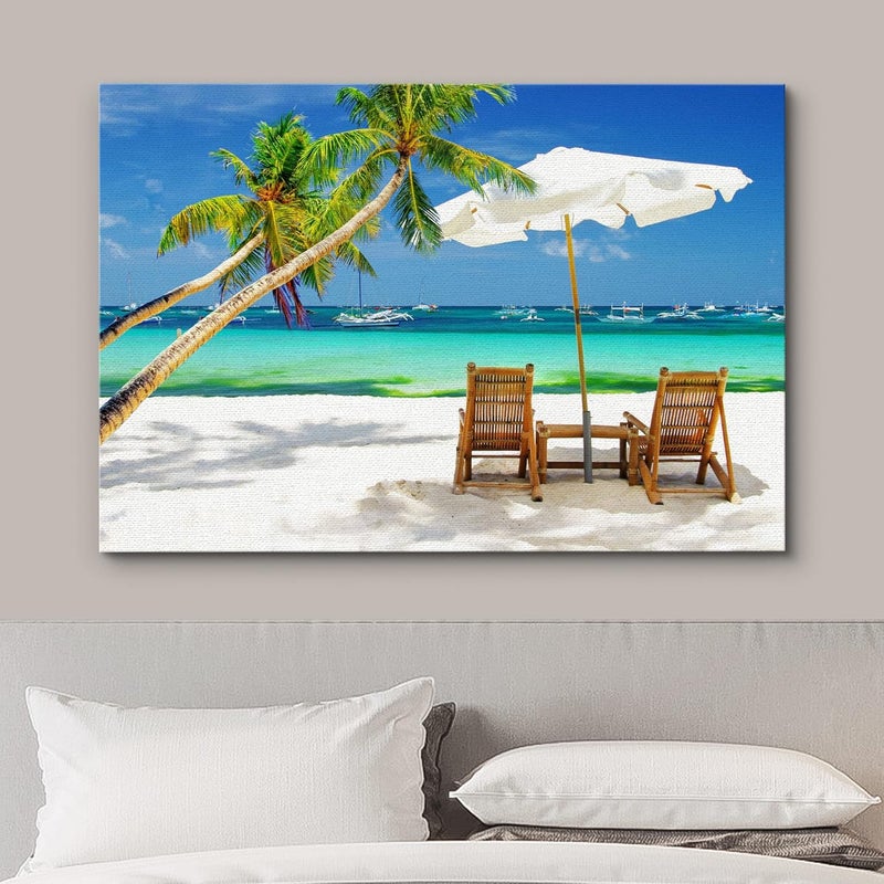 wall26 - Tropical Vacation at The Beach - Canvas Art Wall Art - 32" x 48" - Image 3