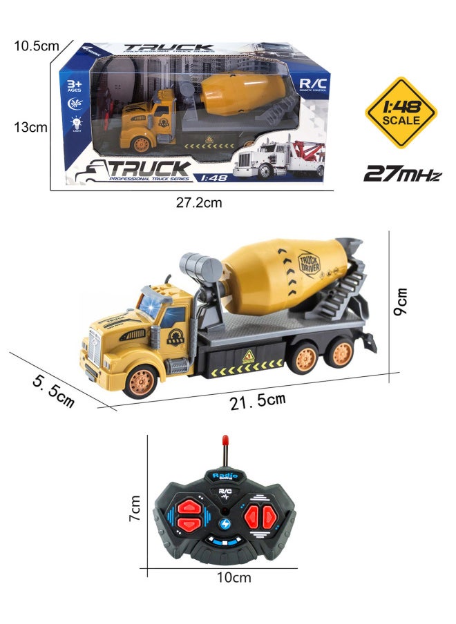 Generic Children's Remote Control Vehicle Fire Truck Rescue Ladder Truck Engineering Vehicle Stirring Excavator Male Car Toy Wholesale-Color:Remote Control Four-way Long Head Mixing Engineering Vehicle LA006-4-Proportion:Charging Configuration (car + Remote Control Total 5 Batteries + Charging Base)  - Image 1
