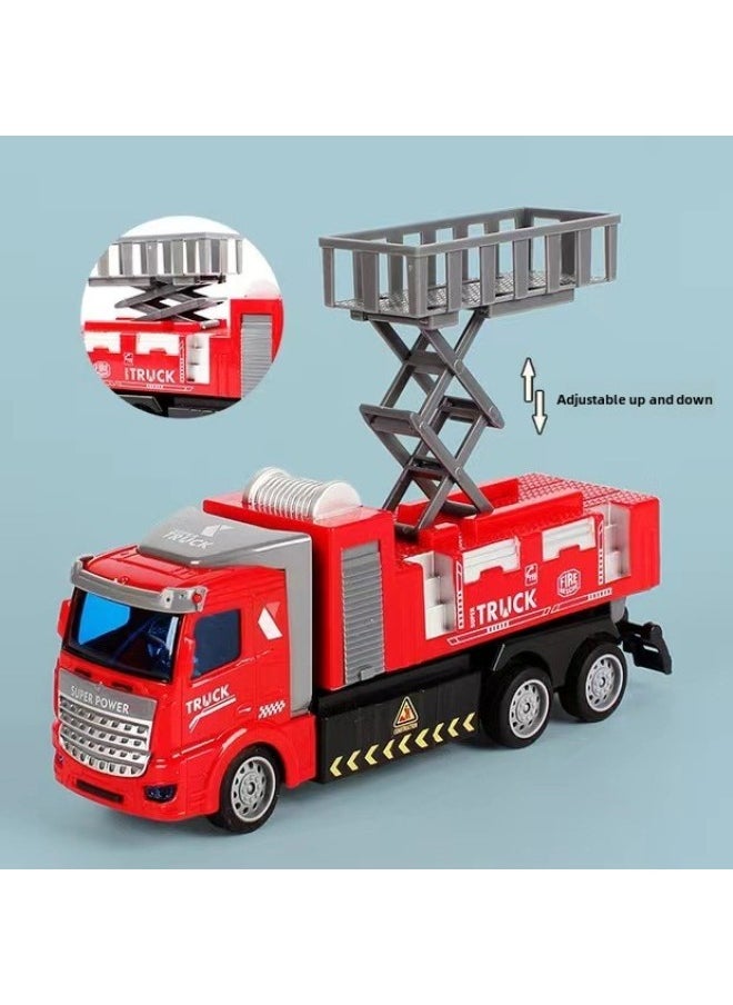 Generic Children's Remote Control Vehicle Fire Truck Rescue Ladder Truck Engineering Vehicle Stirring Excavator Male Car Toy Wholesale-Color:Remote Control Four-way Long Head Mixing Engineering Vehicle LA006-4-Proportion:Charging Configuration (car + Remote Control Total 5 Batteries + Charging Base)  - Image 5