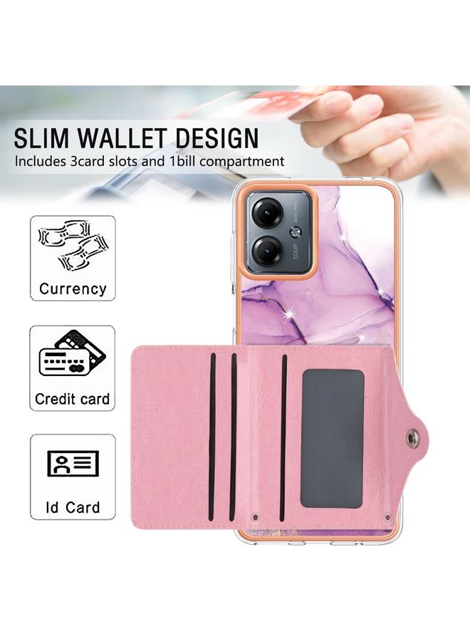 إيروريكس جراب لهاتف Motorola Moto G14 بنمط رخامي مع فتحة بطاقة IMD - Image 4