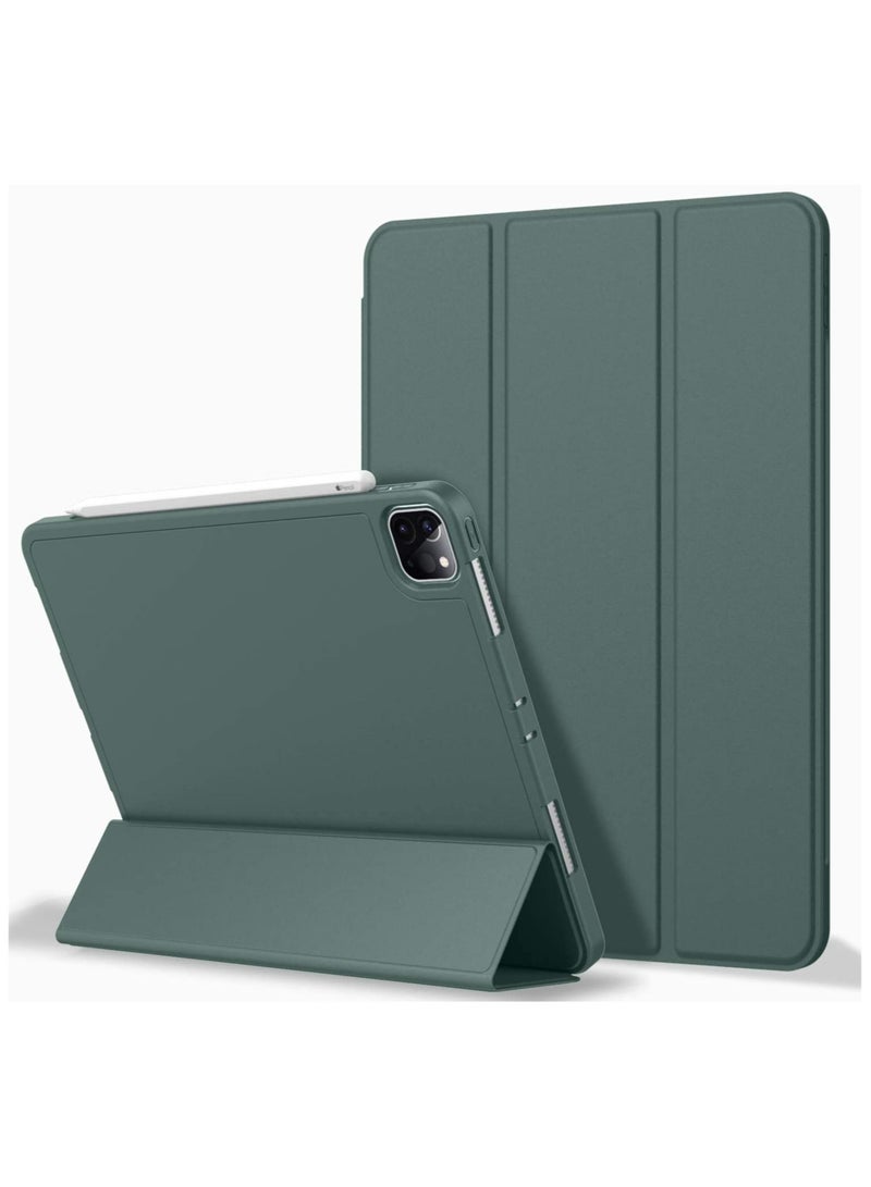 ELTRAZONE حافظة iPad Pro 12.9 2020 مع حامل قلم (الجيل الرابع)، غطاء حماية ممتاز مع ظهر ناعم من مادة TPU وميزة السكون/التنشيط التلقائي لعامي 2020/2018 - Image 1