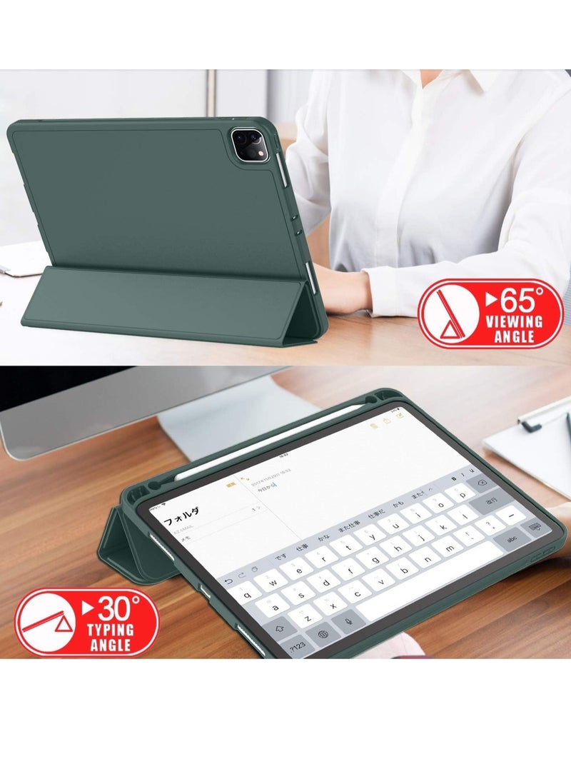 ELTRAZONE حافظة iPad Pro 12.9 2020 مع حامل قلم (الجيل الرابع)، غطاء حماية ممتاز مع ظهر ناعم من مادة TPU وميزة السكون/التنشيط التلقائي لعامي 2020/2018 - Image 4