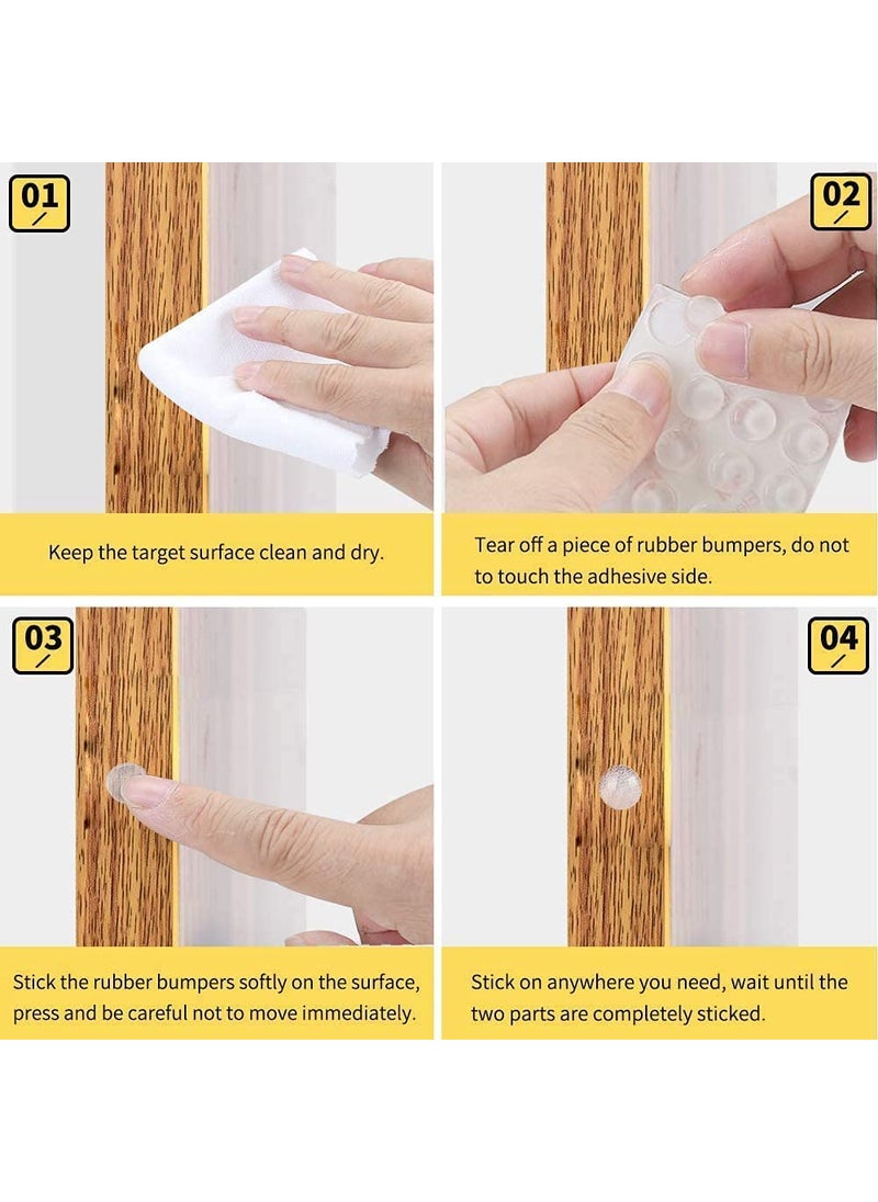 ZUMIE ZUMIE Round Adhesive Silicone Door Bumper Noise Dampening Bumper Pads for Home Silicone Bumper Door Cabinet Drawer Safety Stopper Mute Buffer 200 pcs Door Bumper pad  - Image 2