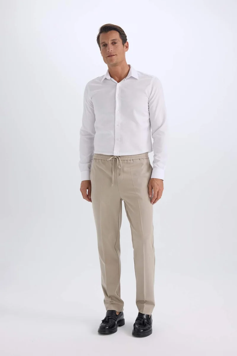 Defacto  Elasticated Waist Straight Leg Stretchy Summer Fabric Joggers for Men | Best Price UAE