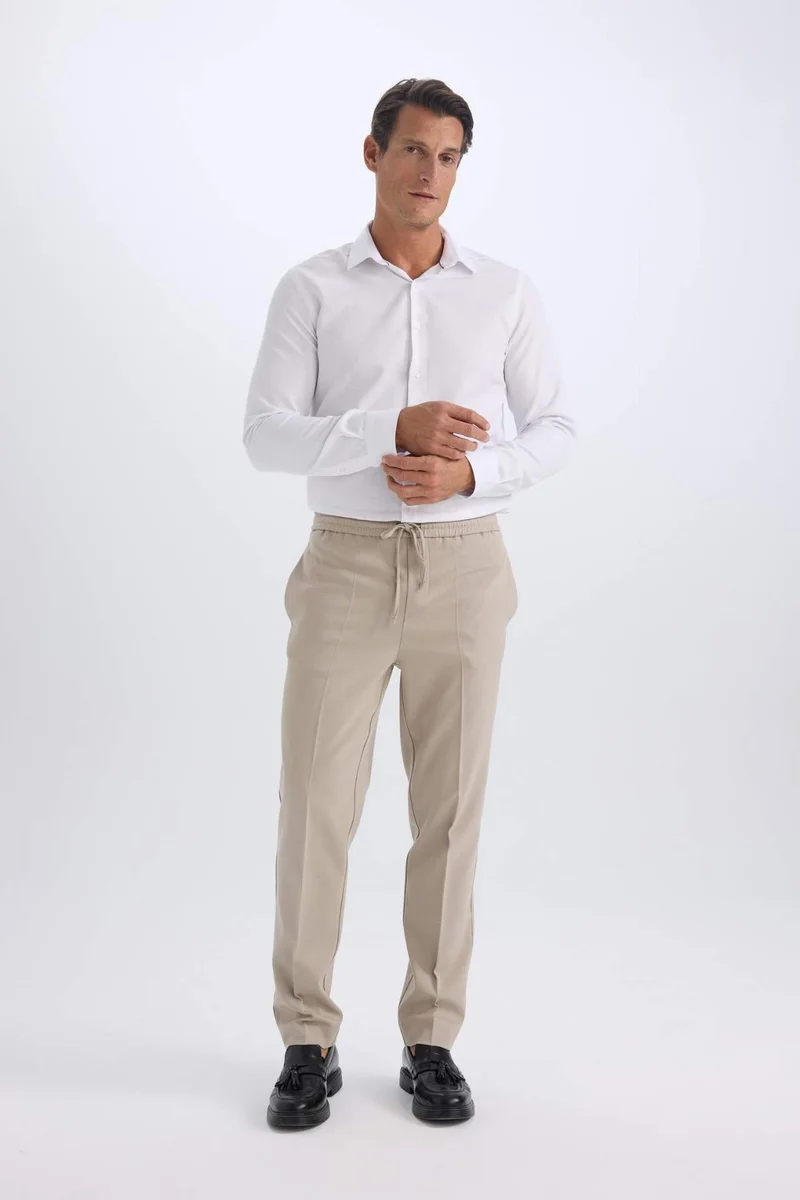 ديفاكتو Elasticated Waist Straight Leg Stretchy Summer Fabric Joggers