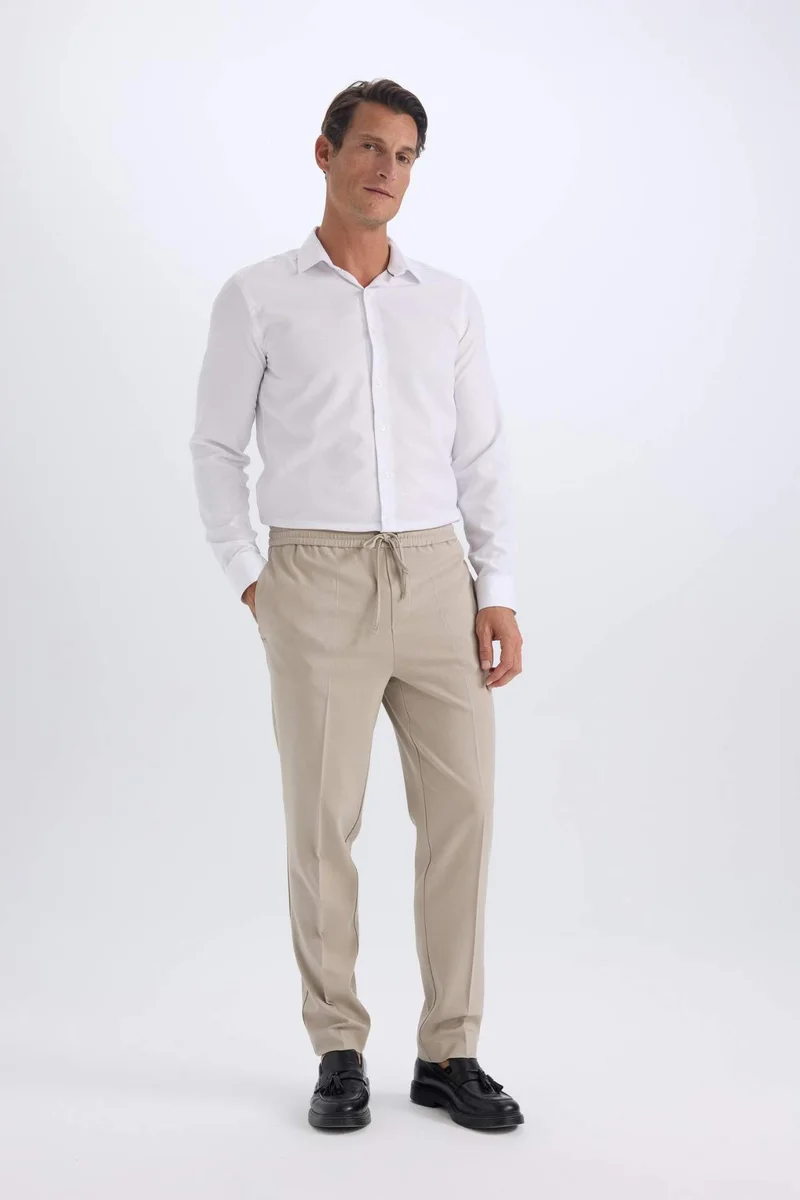 ديفاكتو Elasticated Waist Straight Leg Stretchy Summer Fabric Joggers