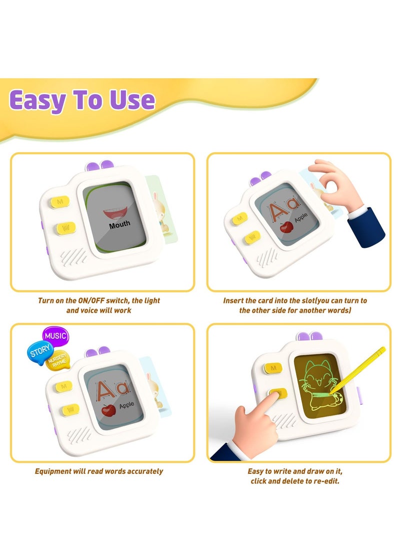 Excefore Talking Flash Cards for Toddler 1 2 3 4 Year Olds, Language Learning Toys with 240 Words, Pocket Speech Therapy Toys, Autism Toys, Montessori Toys, Children's Sensory Learning Educational Gifts  - Image 5
