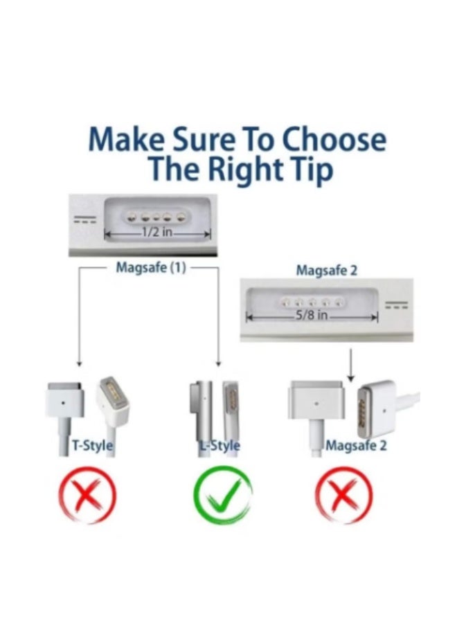 Terabyte Mac Book Pro magsafe 1 Charger - 60W L-Tip Replacement for AC Power Adapter, Compatible with Adapter for Mac Book Pro 13 Inch Before 2012 and Mac Book(2009-2010)ModelsA1344,A1330 - Image 2