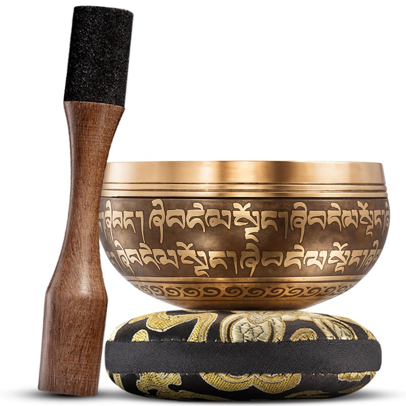 Silent Mind Tibetan Singing Bowl Set – Authentic Hand-Tuned Sound Bowl for Meditation – Complete Meditation Bowl Kit with Cushion, Mallet & Guide – Perfect Tibetan Bell for Yoga, Relaxation, & Sound Healing - Image 2