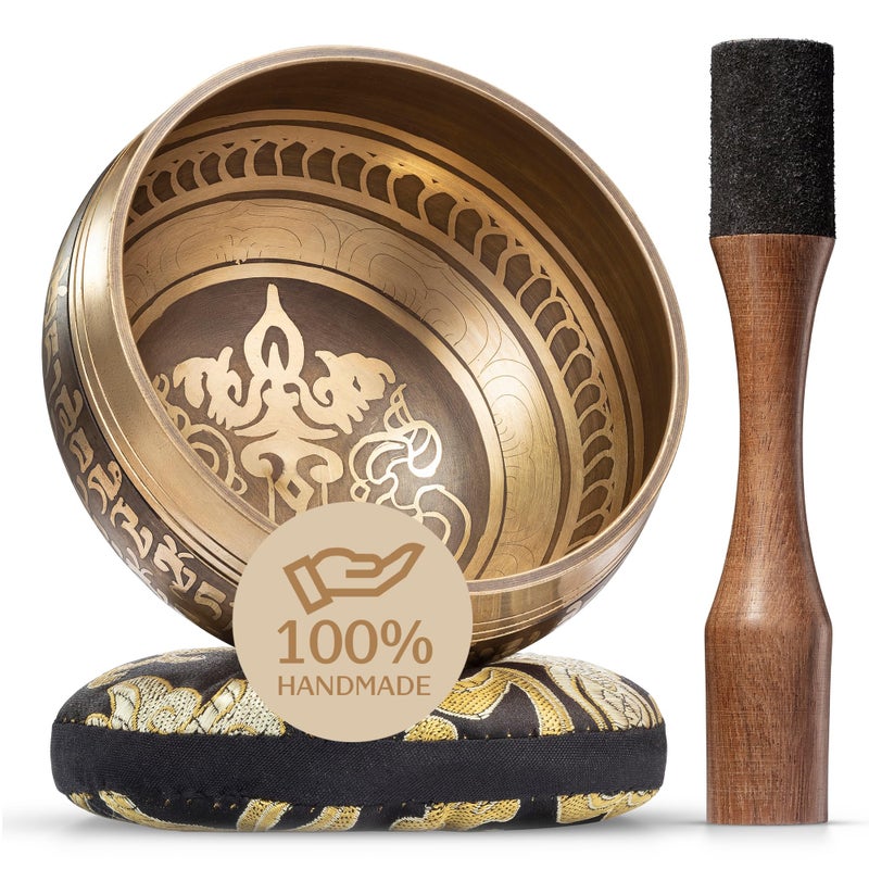 Silent Mind Tibetan Singing Bowl Set – Authentic Hand-Tuned Sound Bowl for Meditation – Complete Meditation Bowl Kit with Cushion, Mallet & Guide – Perfect Tibetan Bell for Yoga, Relaxation, & Sound Healing - Image 1