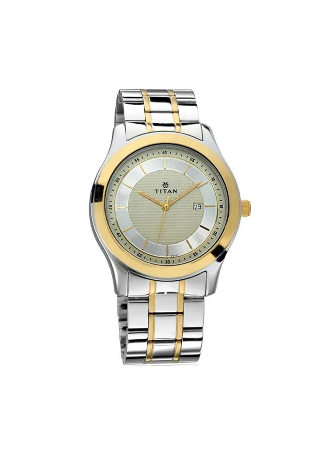 تيتان Men Analog Display Watch With Two Toned Metal Strap - 1627BM03