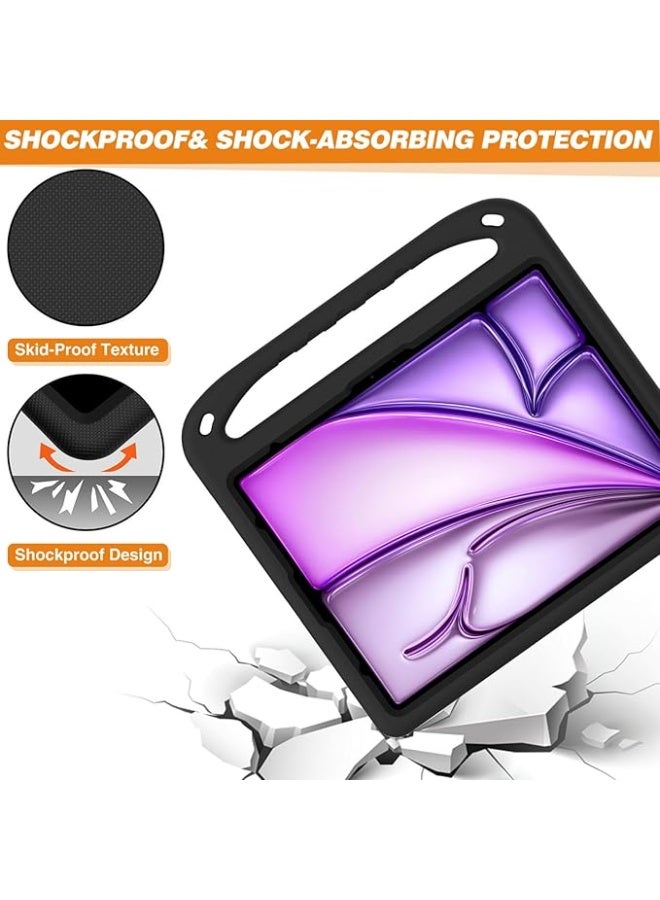 Kids Case for iPad Pro 13 inch 2025 M5 Kids Friendly Durable Lightweight EVA Portable Handle Stand Shockproof Protective Tablet Cover with Pencil Holder - Image 5