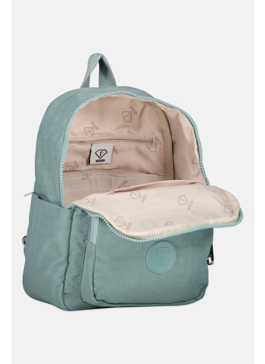 I Love Fashion Women Brand Logo Mini Backpack 27 H x 22 L x 12 W cm, Sage Blue  - Image 2
